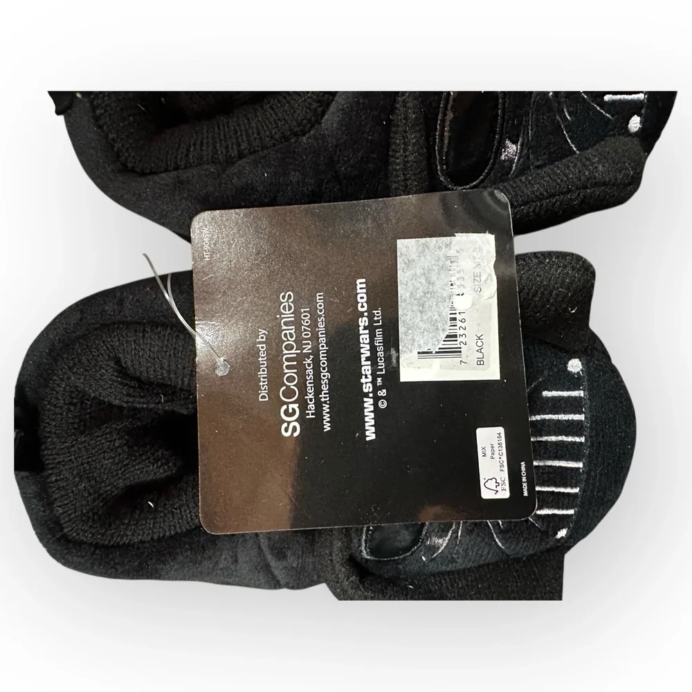 NWT Disney Black Star Wars Theme Darth Vader Design Slippers Size Medium 7 8